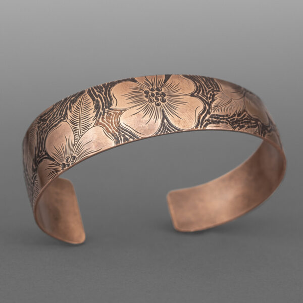 Wild Rose & Butterfly Bracelet Copper