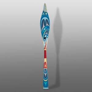 Great Blue Heron PaddleMaynard Johnny Jr
Coast SalishYellow cedar, cord, paint
62½” x 7” x 1½”
$3900