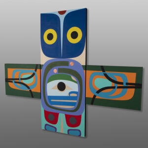 Ancient Owl Totem
Steve Smith - Dla'kwagila
Oweekeno
Acrylic on birch panel, triptych
60" x 72"
$12,000