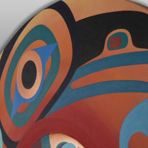 Raven's Red Moon
Steve Smith - Dla'kwagila
Oweekeno
Red cedar, paint
36" dia. x 2"
$12,500