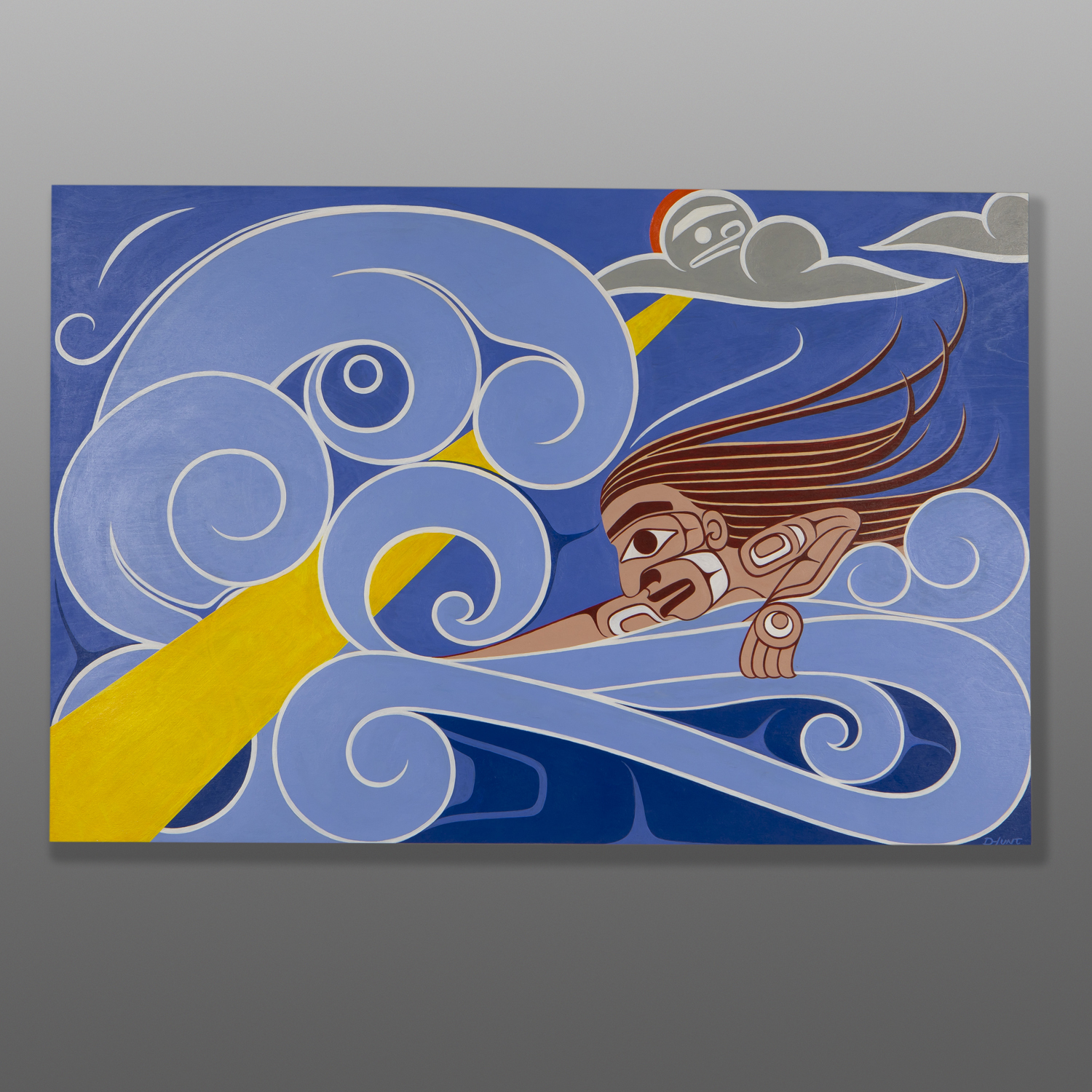 SNG_220715_001 The Swimmer
Dean Hunt
Heiltsuk
Acrylic on panel
36" x 24"
$3600