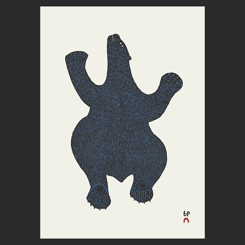 CEE POOTOOGOOK
1. Deep Blue Bear
Stonecut
Paper: Kizuki Kozo Natural
Printer: Kakee Ningeosiak
43 x 30 cm
17" x 11¾”
$ 500
400