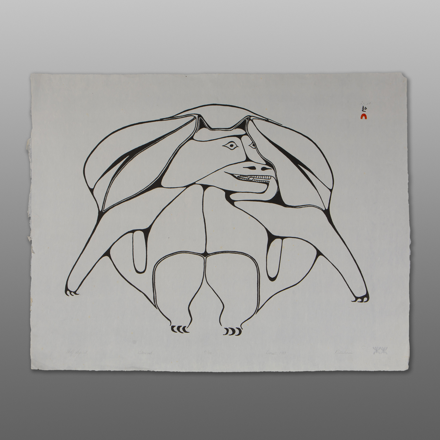 Wolf Spirit
Pitaloosie Saila
Inuit
Stonecut
28" x 22"
525