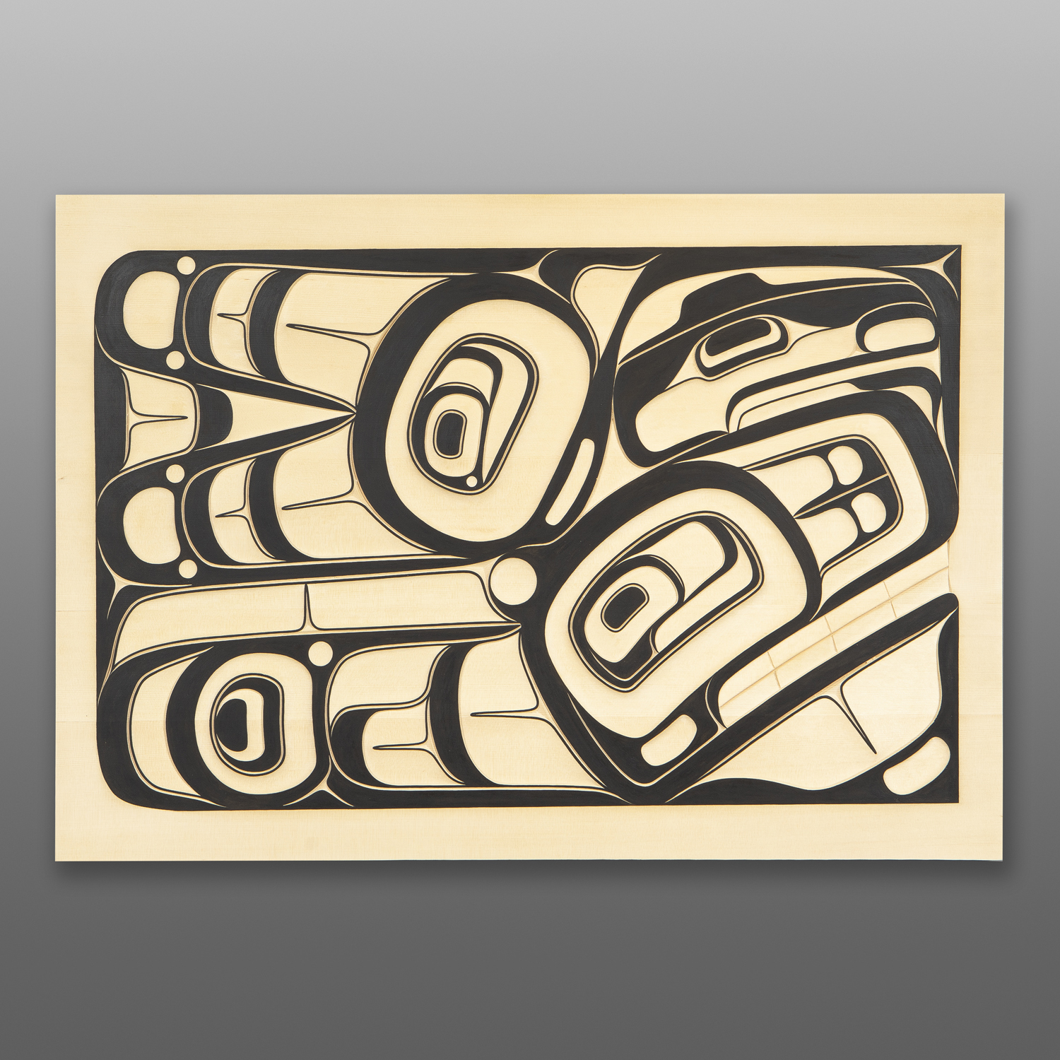 Killer Whale Panel
Shawn Aster
TsimshianYellow cedar, paint
28" x 19½" x 1¼"
$5900