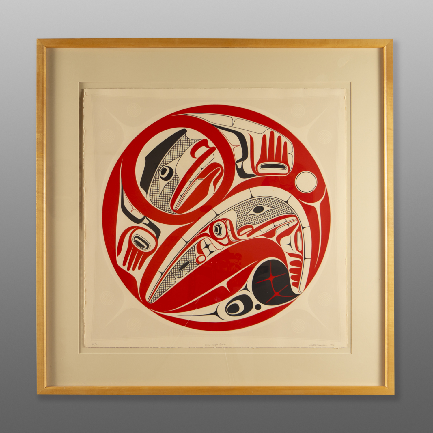 From Eagle Drum (1990)
Robert Davidson, RCA
HaidaFramed serigraph, #66/75
30" x 30"
$2500