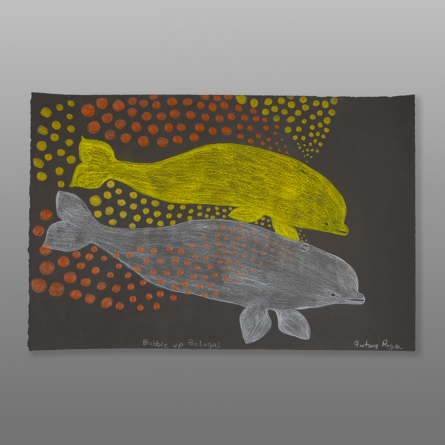 Bubble Up Belugas
Qiatsuq Ragee
Inuit
Colored pencil, pastel on paper
22¼" x 14¾"
$960CD 181-0068