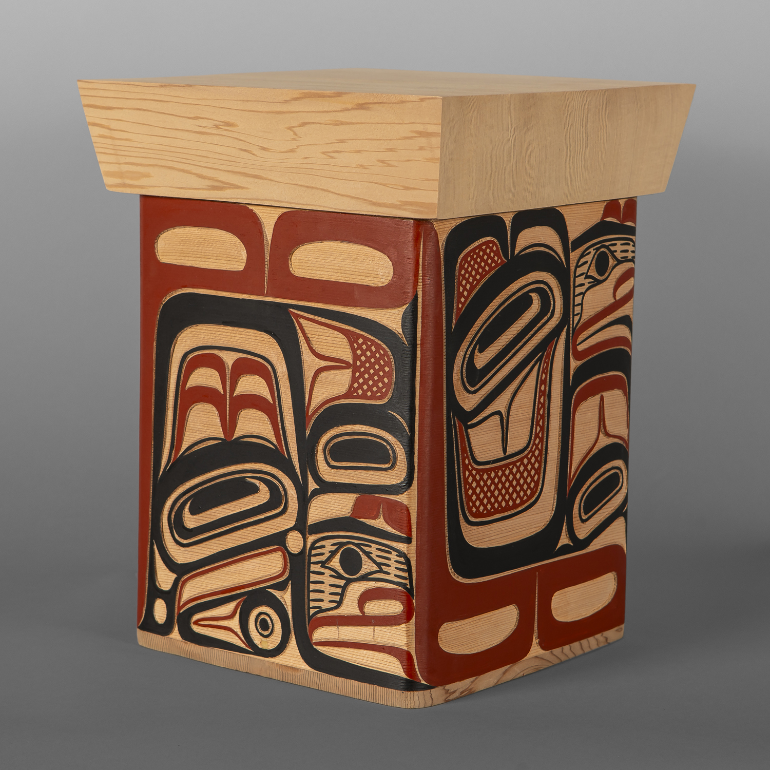 Elements Bentwood Box
David A Boxley
Tsimshian
Red cedar, paint
12½" x 10" x 10"
$4000