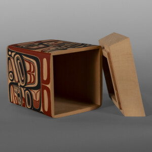 Elements Bentwood Box
David A Boxley
Tsimshian
Red cedar, paint
12½" x 10" x 10"
$4000