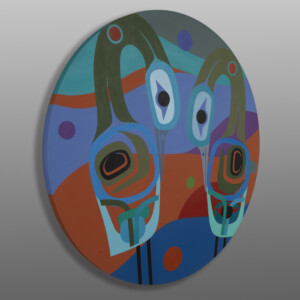 Twilight Herons
Steve Smith - Dla'kwagila
OweekenoAcrylic on birch panel
48" diam x 2"
$10,000