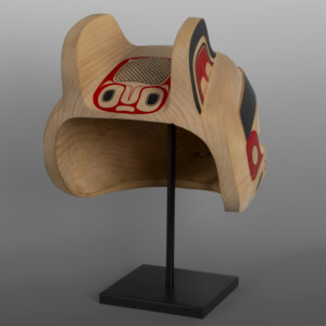 Mask Show 2024Sts'ool Beaver
Shawn Aster
Tsimshian
Alder, paint
12" x 12" x 9"
$5400 with custom stand
Mask Show 2024
