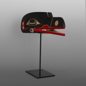 Txeemsm Raven Headdress
Shawn Aster
Tsimshian
Alder, paint, custom stand
18" x 9½” x 6½”
$6600
Mask Show 2024