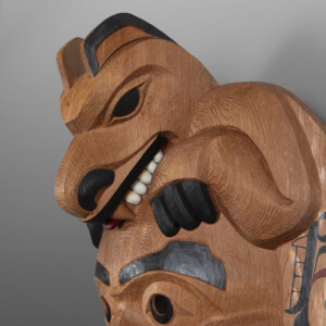 Haćíkí° and The New Moon
Nathan Wilson
HaislaRed cedar, opercula, acrylic
17" x 13½”" x 7"
$7400
Mask Show 2024