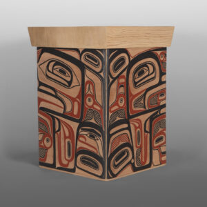 Eagle & Bear Bentwood Box
David A Boxley
Tsimshian
Red cedar, paint
17¾” x 13" x 13"
7,000