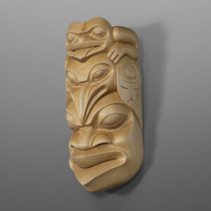Raven and Frog Woman
Eugene Alfred
Tutchone/Tlingit
Birch
11" x 5" x 3"
$5200