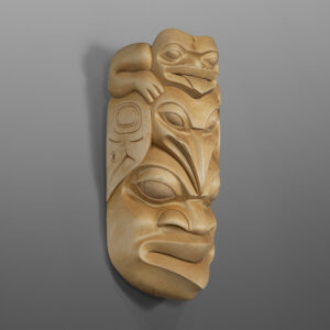 Raven and Frog Woman
Eugene Alfred
Tutchone/Tlingit
Birch
11" x 5" x 3"
$5200