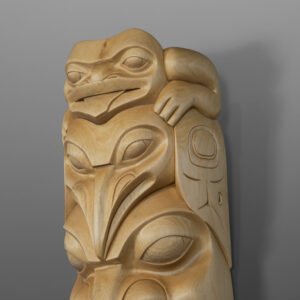 Raven and Frog Woman
Eugene Alfred
Tutchone/Tlingit
Birch
11" x 5" x 3"
$5200