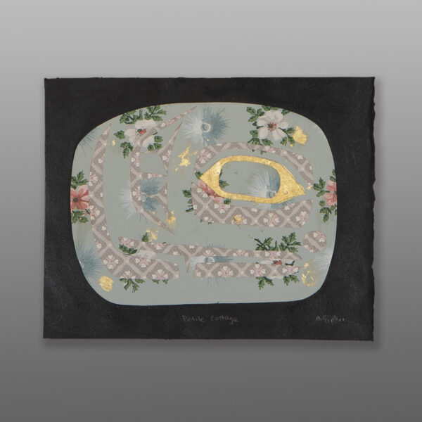Petite Cottage
Alison Bremner
Tlingit
Wallpaper, acrylic, metal leaf
10¾" x 8¾"
$450
