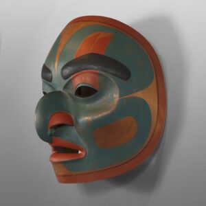 "From the Sky"
Phil Gray
Tsimshian
Red cedar, paint
17" x 14" x 10"
16,000