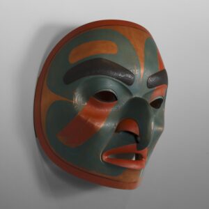 "From the Sky"
Phil Gray
Tsimshian
Red cedar, paint
17" x 14" x 10"
16,000