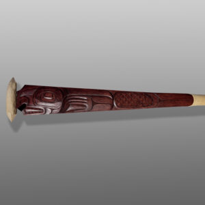 "The Carventer"
Clifton Guthrie
Tsimshian
Yellow cedar, abalone, paint
62" x 7½" x 1½"
7200