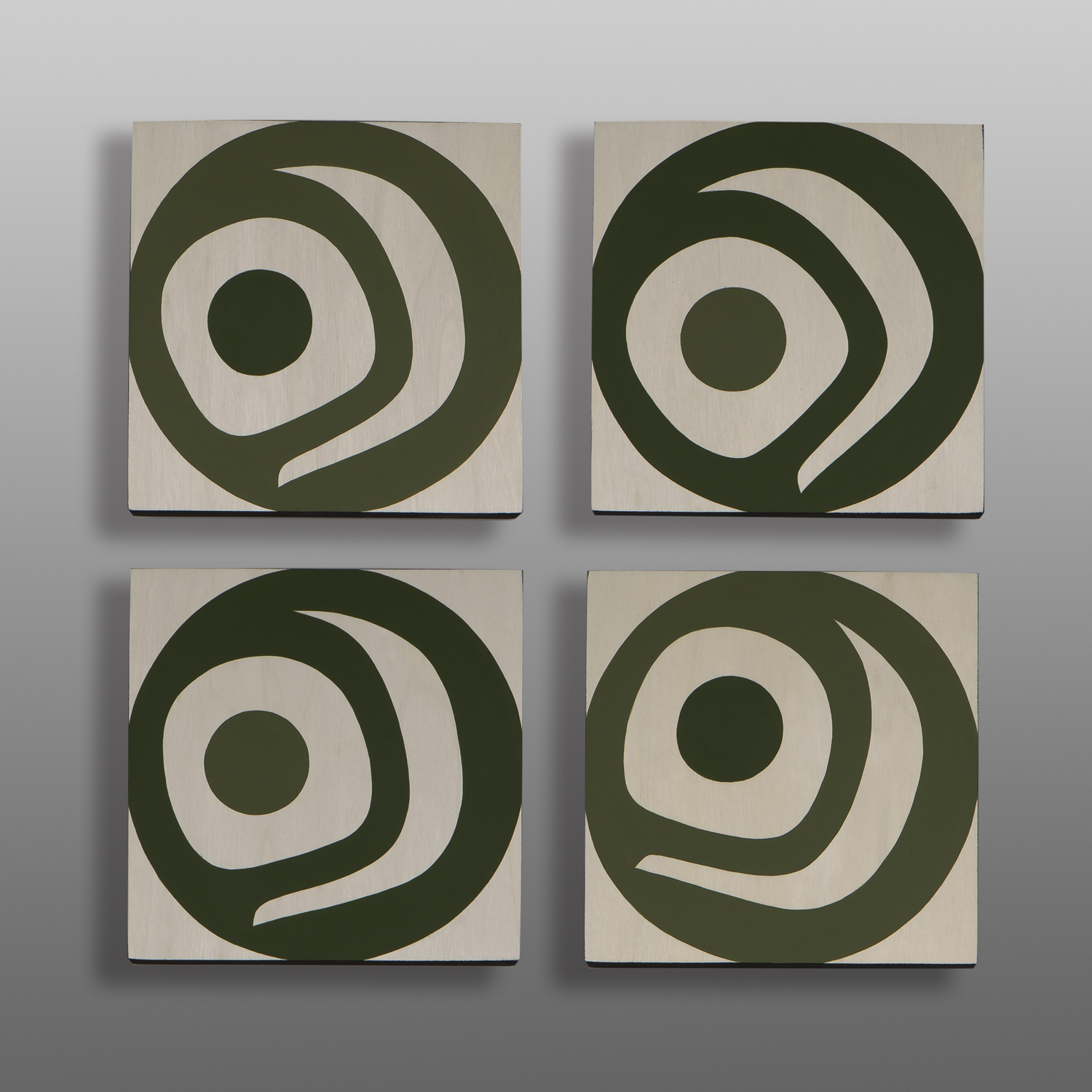 With the Flow
Rachel Smith
Oweekeno
Acrylic on birch
6" x 6" per panel
$700