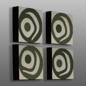 With the Flow
Rachel Smith
Oweekeno
Acrylic on birch
6" x 6" per panel
$700