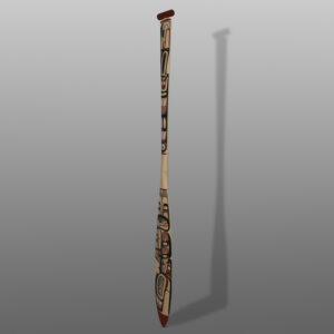 Killerwhale Paddle
David Boxley
Tsimshian
Yellow cedar, paint
61" x 6" x 1"
$4,200
