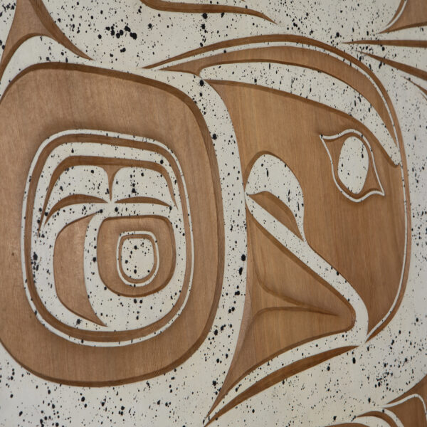 Raven with a Broken Beak Panel
Roger Smith
Haida
Red cedar, paint
35½” dia. x 2"
$6800
Panel Show 2025