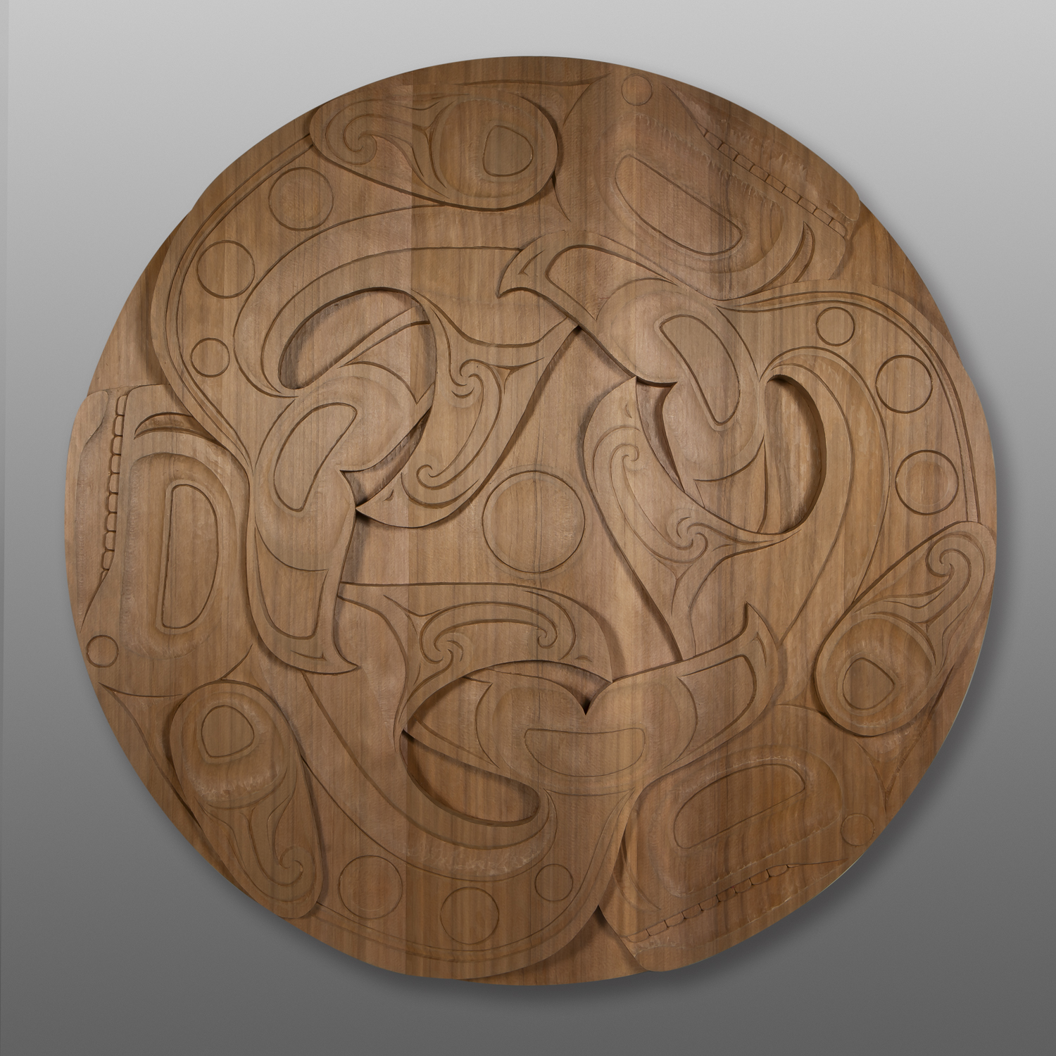 Guardians of the Magic Pearl
Troy Rata
Maori
Red cedar
36" dia. x 2"
6800
Panel Show 2025