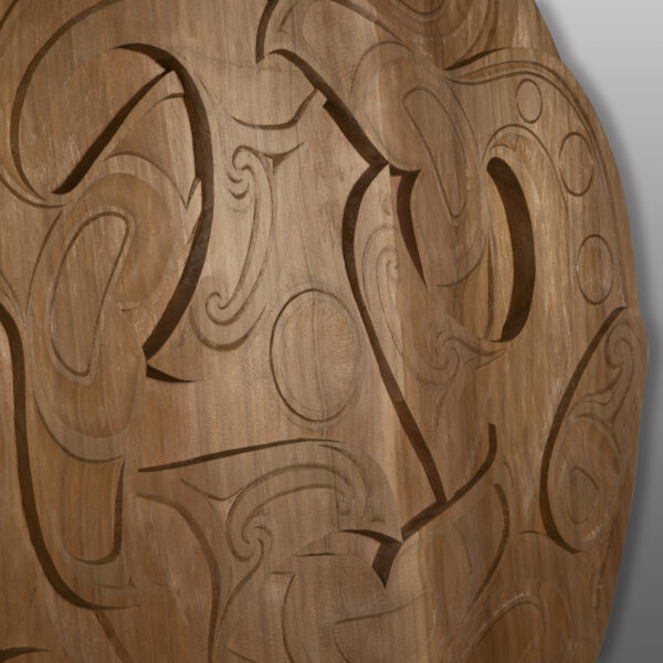 Guardians of the Magic Pearl
Troy Rata
Maori
Red cedar
36" dia. x 2"
6800
Panel Show 2025