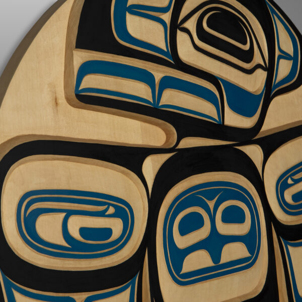 Gaak– Raven Panel
Harrison Martin
Tsimshian/Nisga'a
Yellow cedar, paint
30" dia. x 1 ¾”
$3600Panel Show 2025