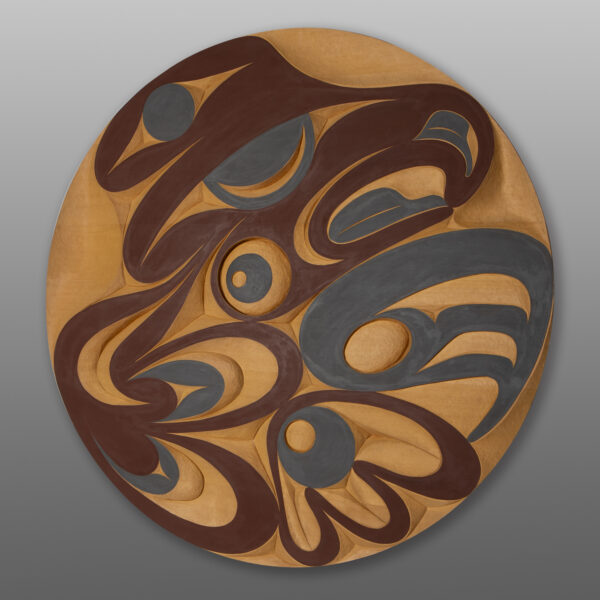 Skokomish Eagle Panel
Andy Peterson
Coast Salish
Yellow cedar, paint
36" dia. x 1½”
Panel Show 2025
