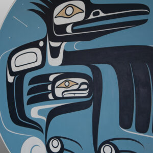 Kingfisher Riding the Wind Under Twilight Stars
Dean Hunt
Heiltsuk
Acrylic on birch panel
36" dia
$3600