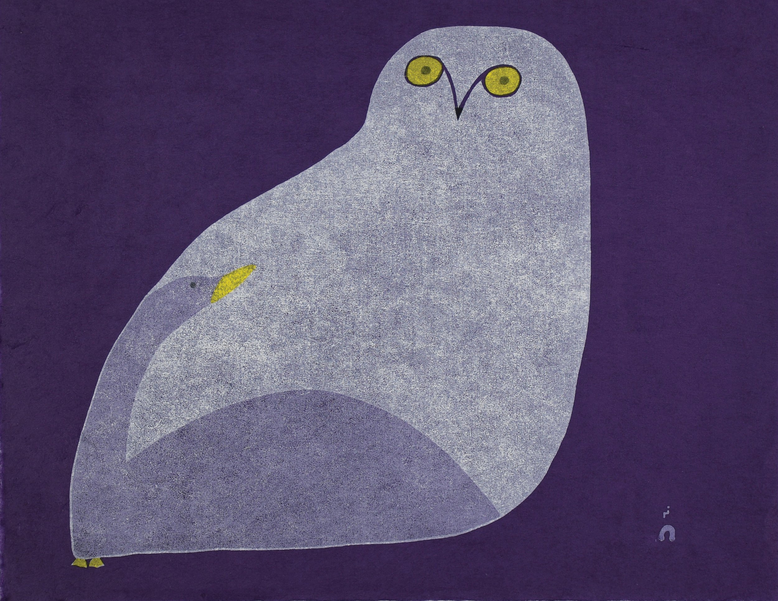 Owl Courting Goose Ningiukulu Teevee
InuitStonecut & Stencil
13” x 17”33 x 43.2 cm525