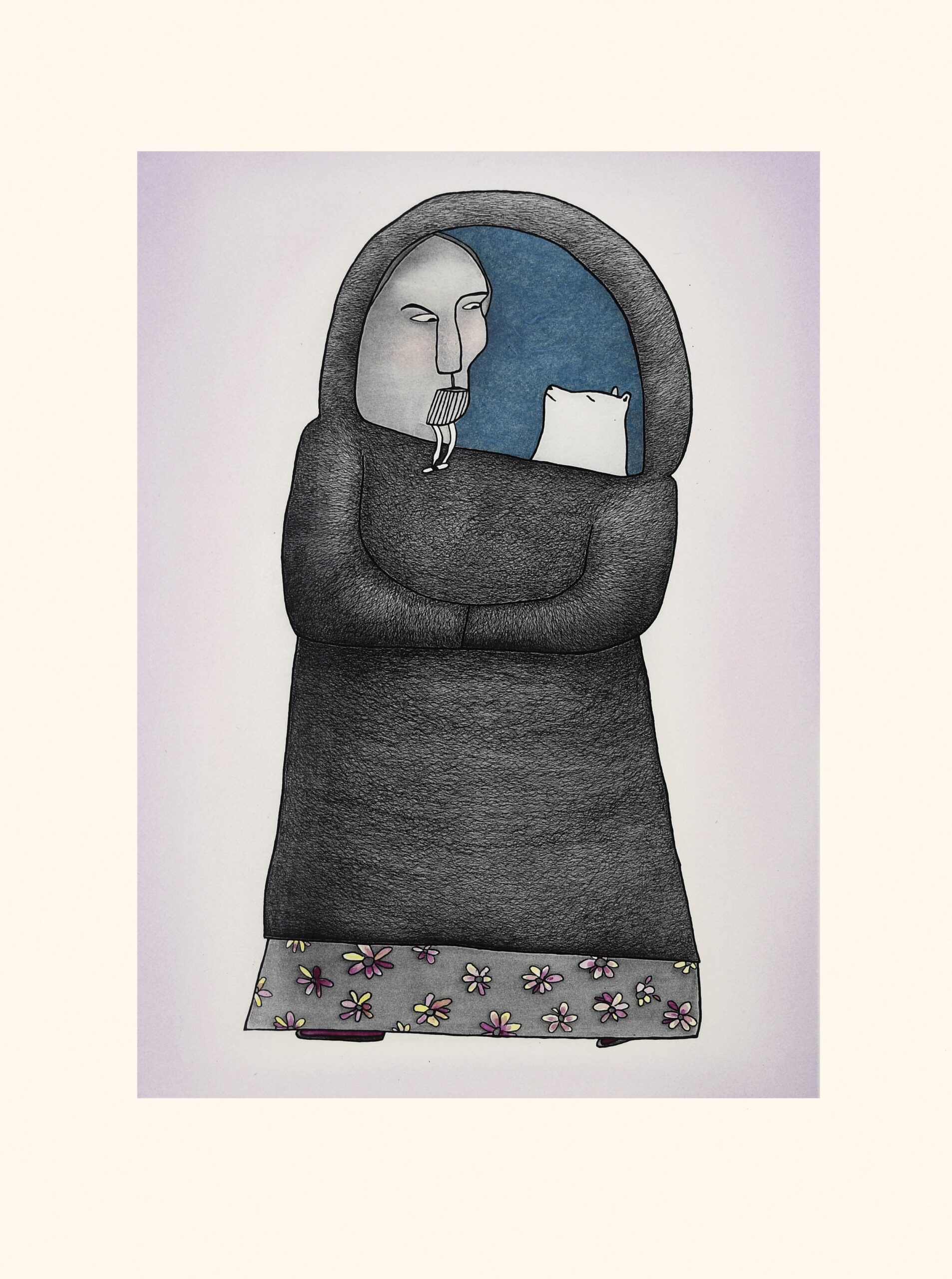 Nanurmik Tiguaqtuq (Adopted Bear Cub)Ningiukulu Teevee
InuitEtching & Chine Collé
29 ¾” x 22 ¼”75.6 x 56.7 cm750