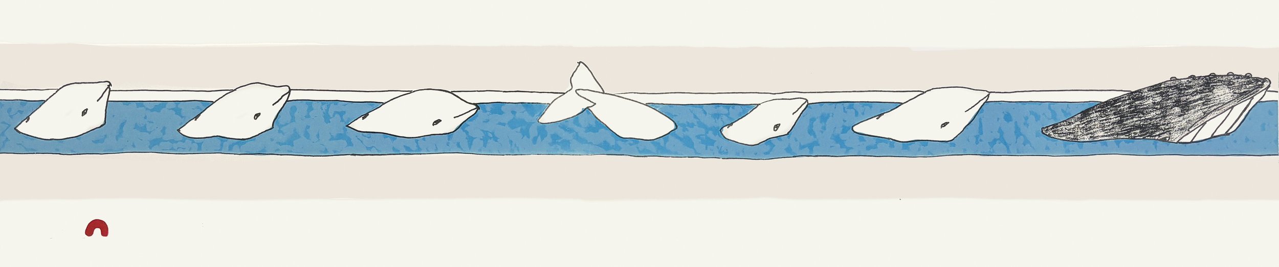 Following BowheadQavavau Manumie
InuitLithograph
5 ¼” x 27 ¾”13.5 x 70.7 cm375