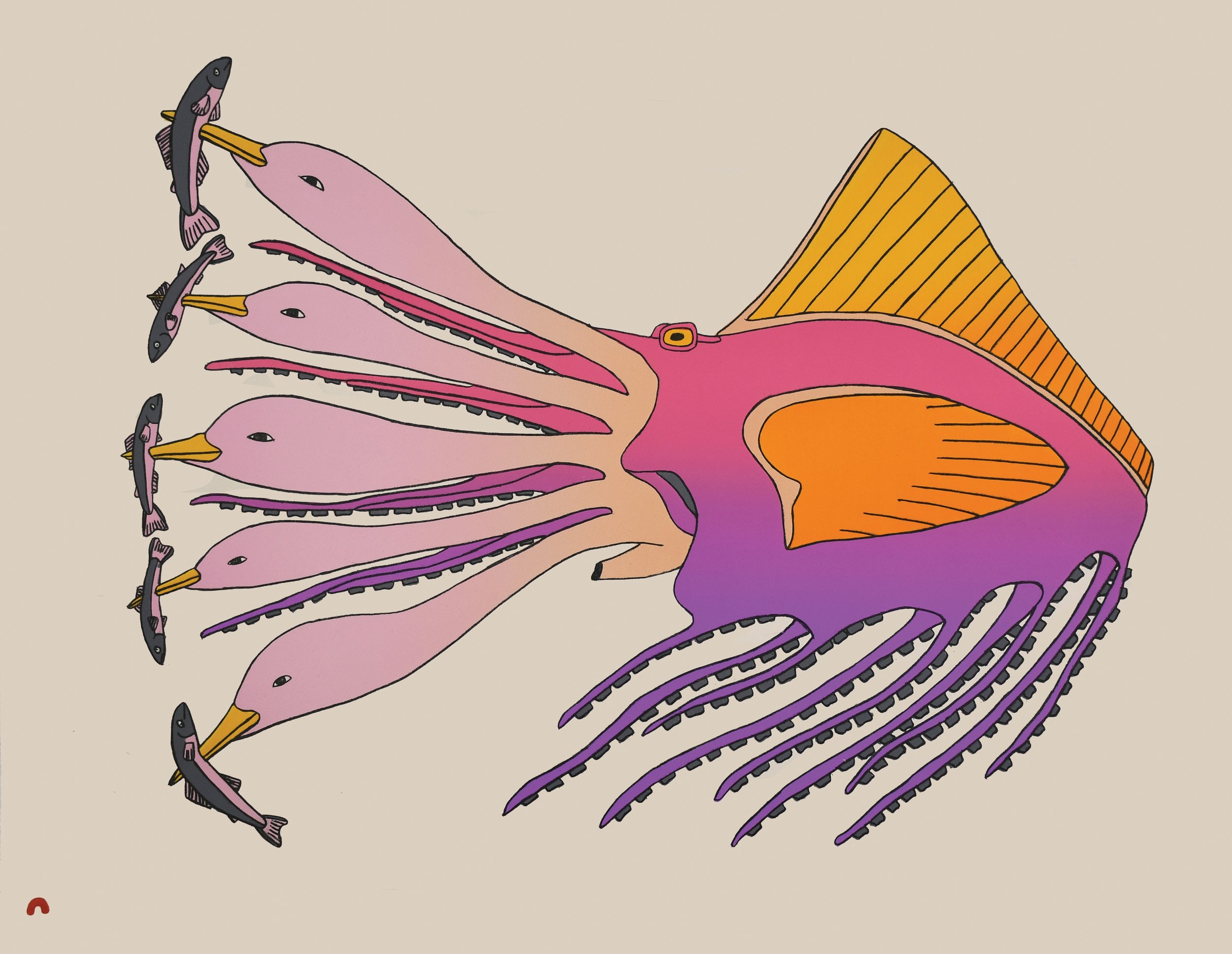 Octopus TransformationQavavau Manumie
InuitLithograph
22 ¼” x 28 ½”56.7 x 72.8 cm600