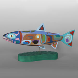 Salmon II
Steve Smith - Dla'kwagila
Oweekeno
Red cedar, paint
4" x 22½" x 10"
9,000