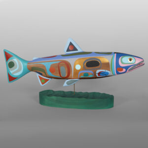 Salmon II
Steve Smith - Dla'kwagila
Oweekeno
Red cedar, paint
4" x 22½" x 10"
9,000