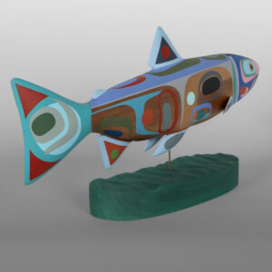 Salmon II
Steve Smith - Dla'kwagila
Oweekeno
Red cedar, paint
4" x 22½" x 10"
9,000
