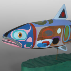 Salmon II
Steve Smith - Dla'kwagila
Oweekeno
Red cedar, paint
4" x 22½" x 10"
9,000