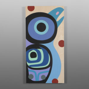 Baby Raven
Steve Smith - Dla'kwagila
Oweekeno
Acrylic on birch panel
24" x 12" x 1½”
1400