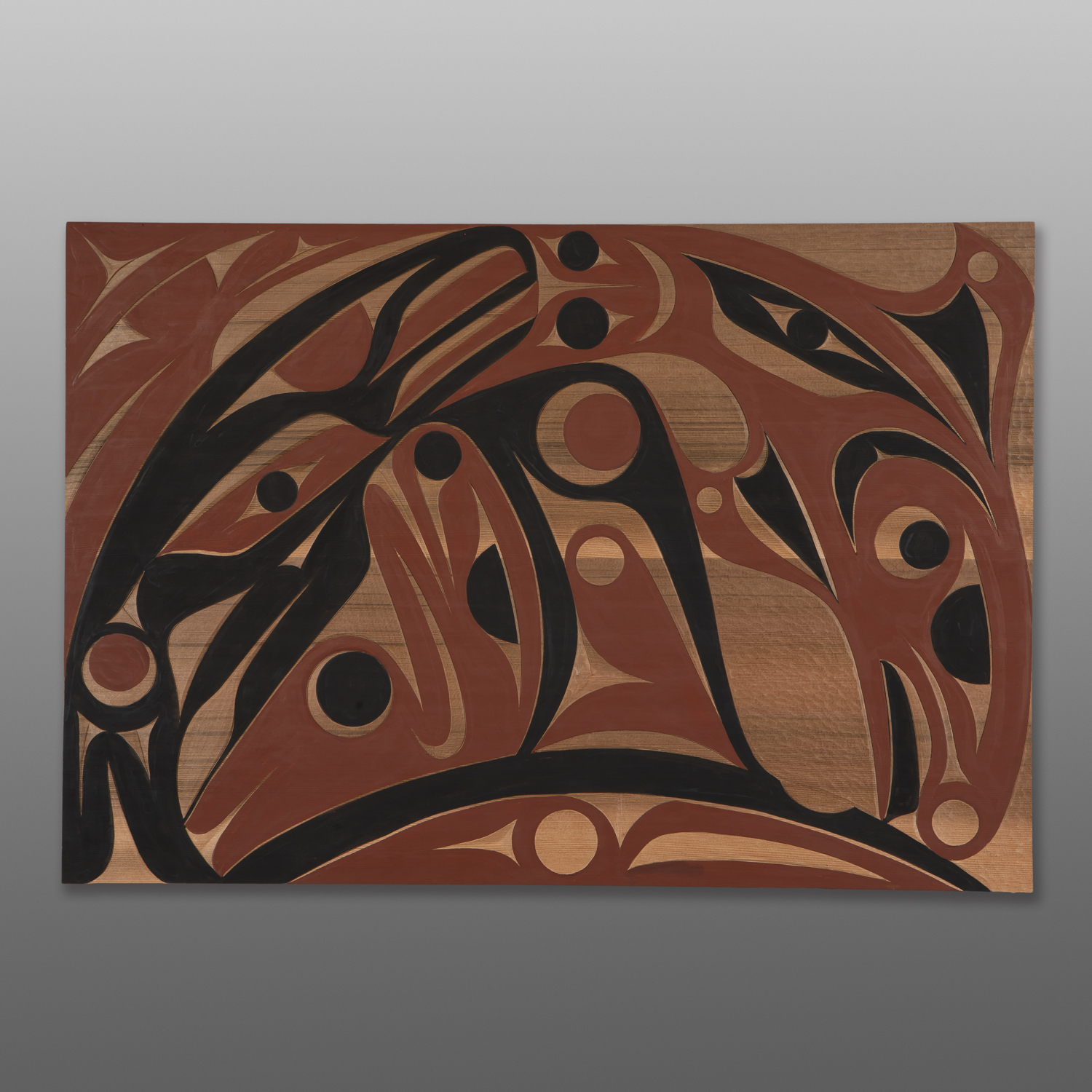 Whale, Salmon, Seals & Sea Bird Panel
Andy Peterson
Coast Salish
Red cedar, paint
31½" x 21¾"
2,400