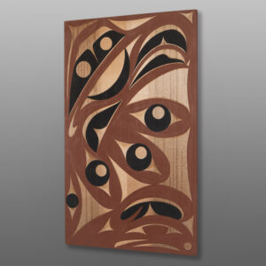 Red Hawk Panel
Andy Peterson
Coast Salish
Red cedar, paint
30" x 18"
1,600