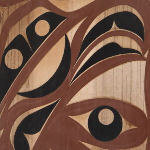 Red Hawk Panel
Andy Peterson
Coast Salish
Red cedar, paint
30" x 18"
1,600
