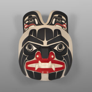 Medeek - Grizzly Bear
Shawn Aster
Tsimshian
Alder, paint
12½" x 10½” x 7"
5,600