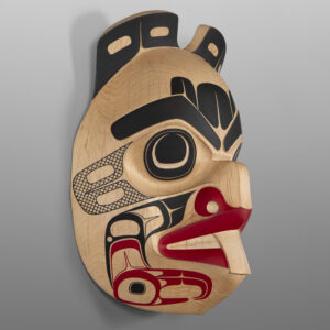 Sts'ool - The Beaver
Shawn Aster
Tsimshian
Alder, paint
13" x 9½” x 5"
5,400