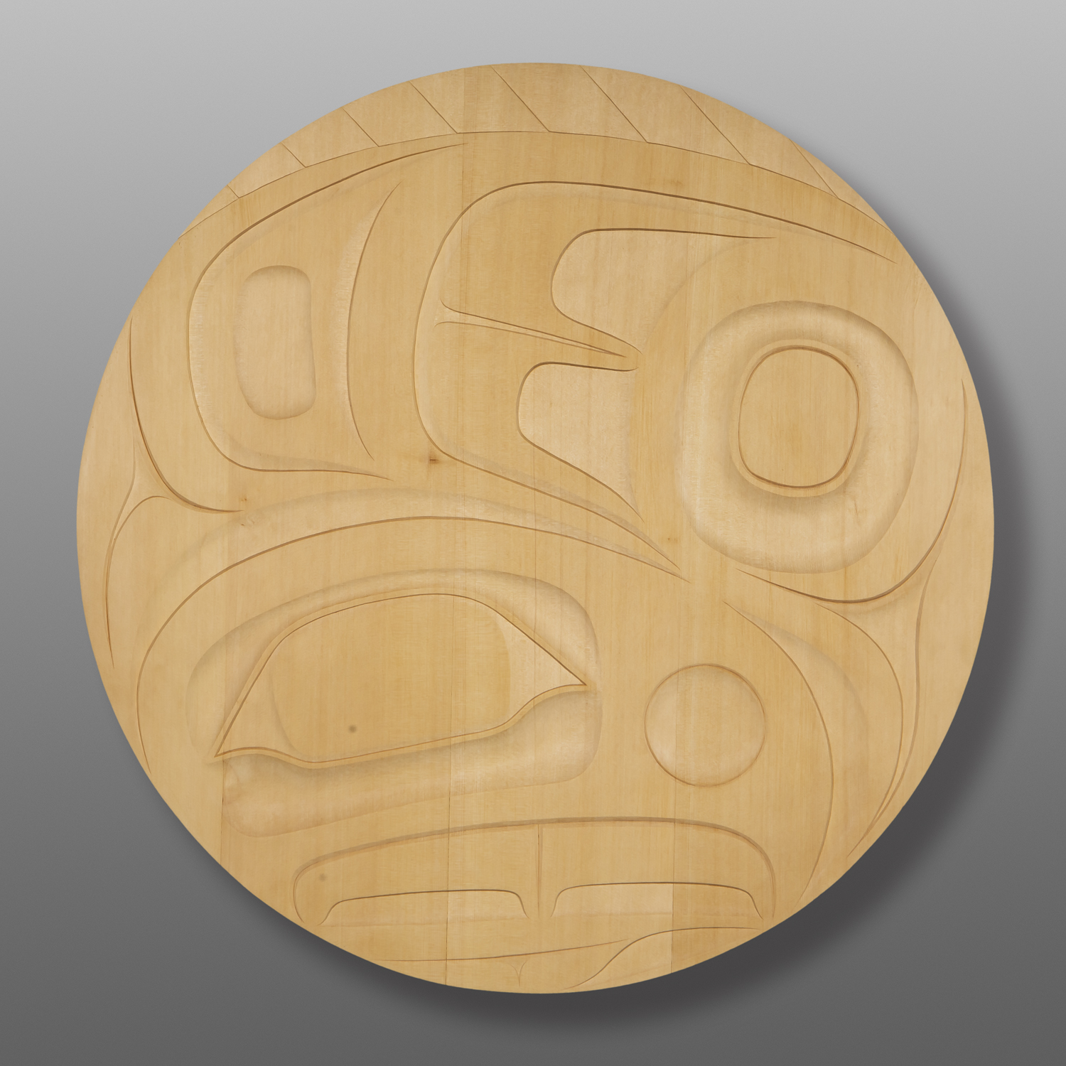 Eagle Panel
Roger Smith
Haida
Yellow cedar
22" dia x 1½”
3,000