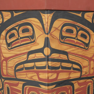 Human & Eagle Bentwood Box (1988)
John Livingston (1951 - 2019)
Adopted Kwakwaka'wakw
Red cedar, opercula, paint
19" x 19" x 19"
7,500