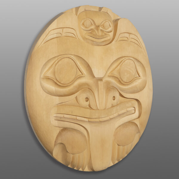 Bear Mother Panel - Taan Nisla
Ernest Swanson
Haida
Yellow cedar
23½” dia. x 1½”
Panel Show 2025
